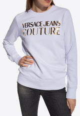 Metallic Logo Print Crewneck Sweatshirt