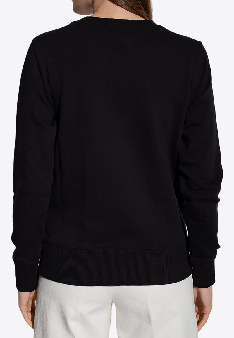 Metallic Logo Print Crewneck Sweatshirt