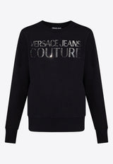 Metallic Logo Print Crewneck Sweatshirt