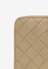 Intrecciato Leather Zip-Around Wallet