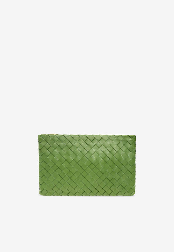 Medium Pouch Bag in Intrecciato Leather