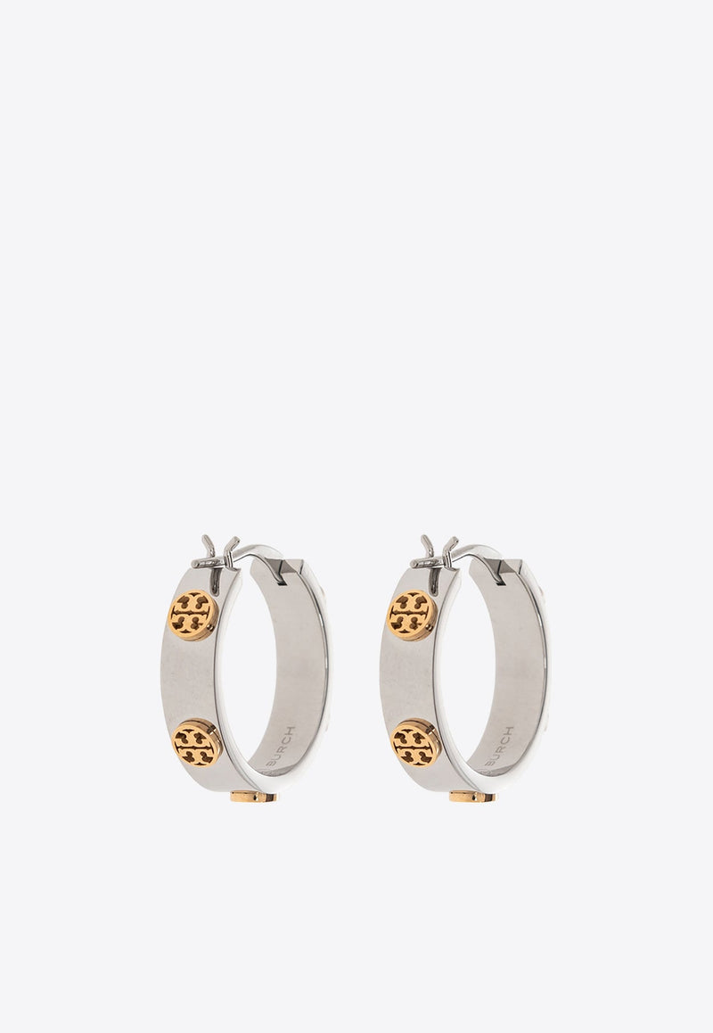 Miller Logo Embossed Hoop Earrings