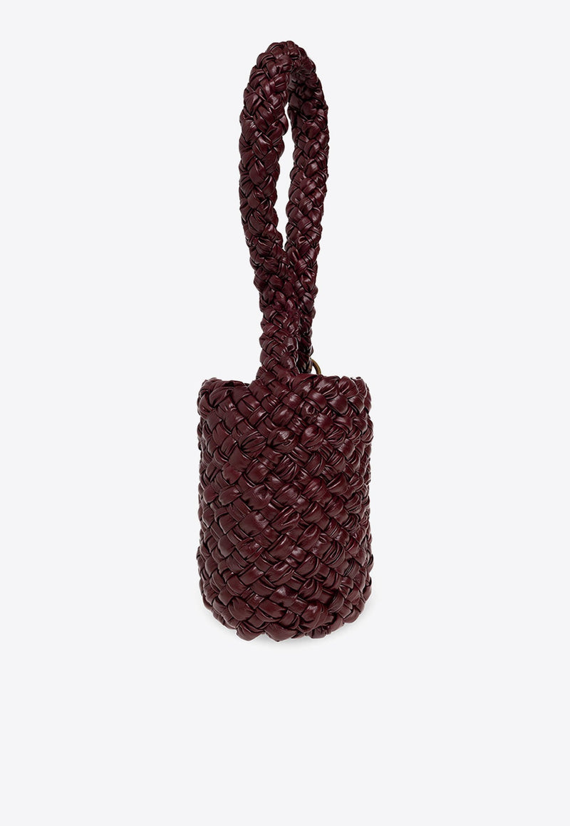 Small Kalimero Foulard Intreccio Leather Bucket Bag