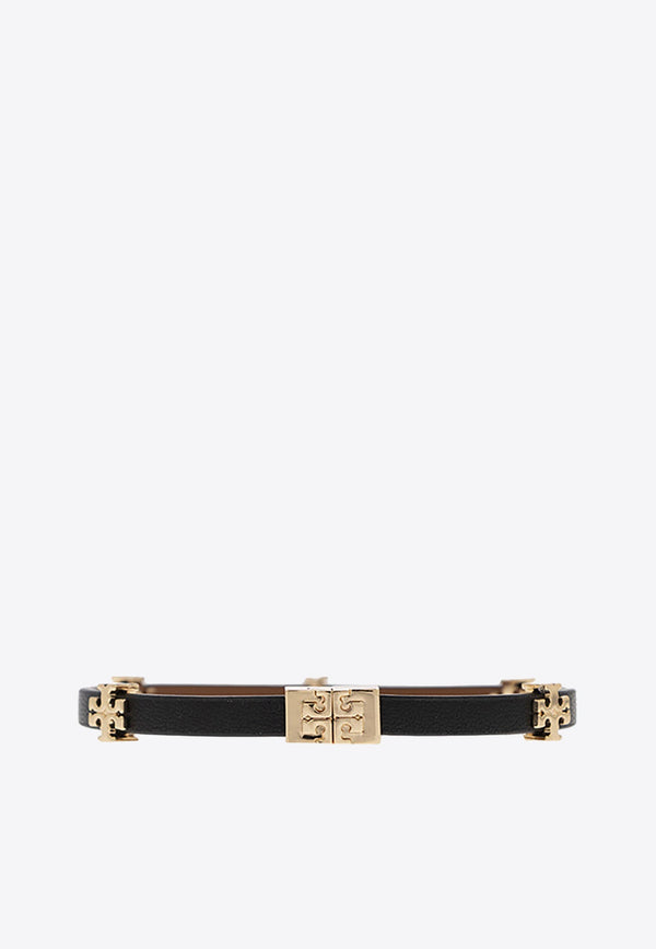 Eleanor Logo Plaque Leather Bracelet