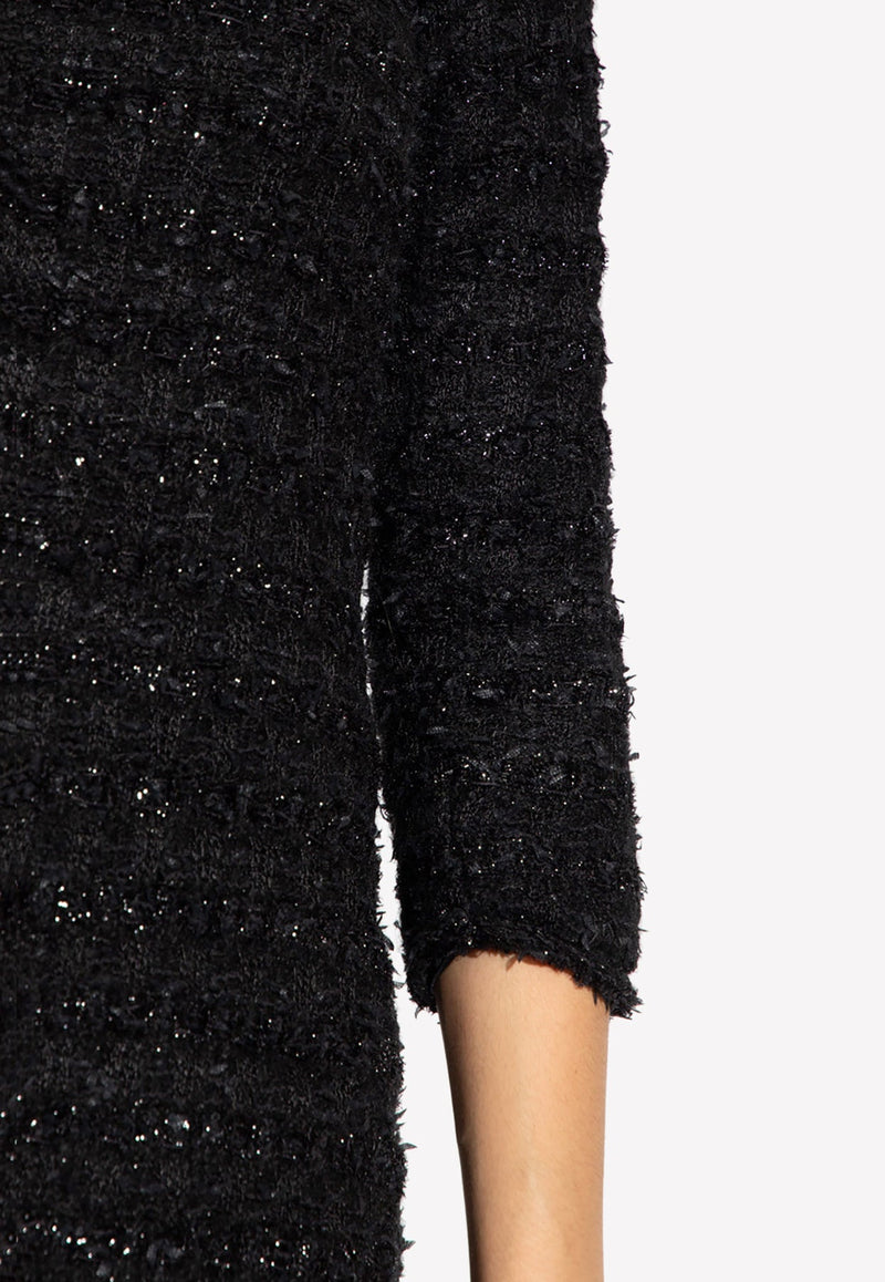 Knee-Length Tweed Dress