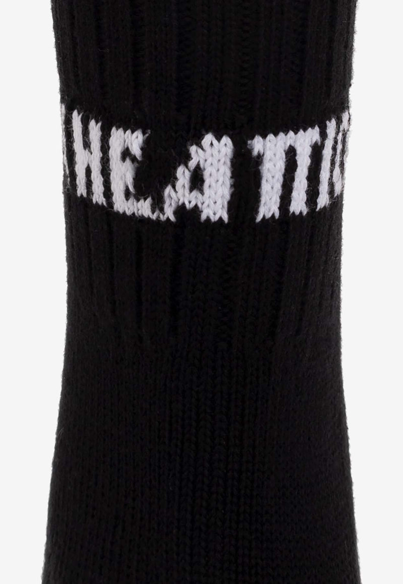 Intarsia Knit Logo Socks