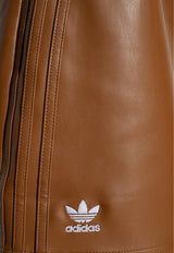 Faux Leather Logo Mini Skirt