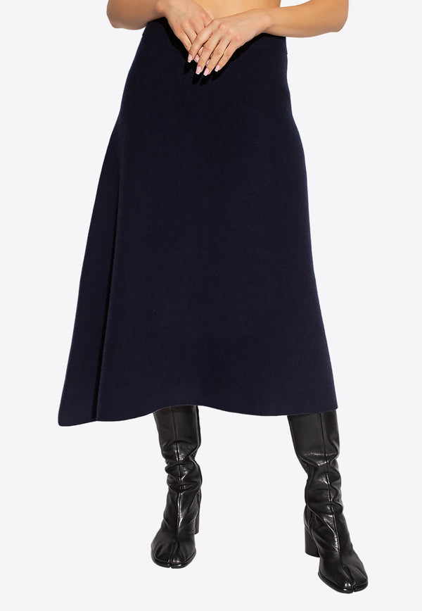 A-line Wool Midi Skirt