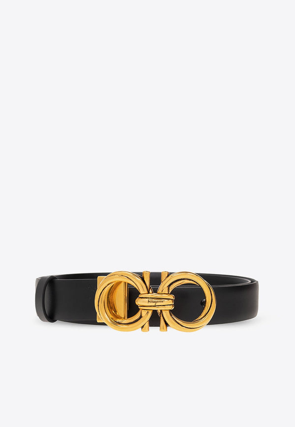 Gancini Buckle Leather Belt