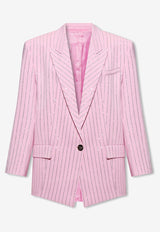 Glen Crystal-Embellished Striped Blazer