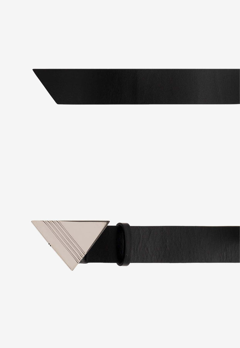 Logo-Plaque Leather Belt
