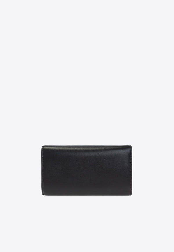 3.5 Logo Plaque Leather Clutch Bag