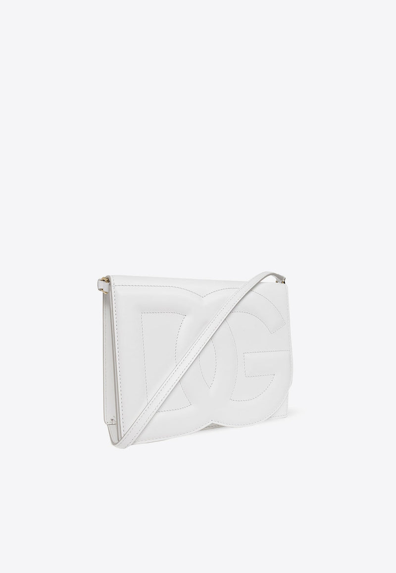 3D-Effect Logo Leather Crossbody Bag