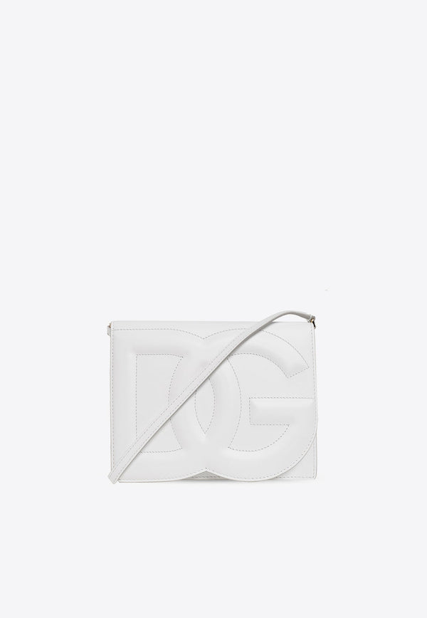 3D-Effect Logo Leather Crossbody Bag