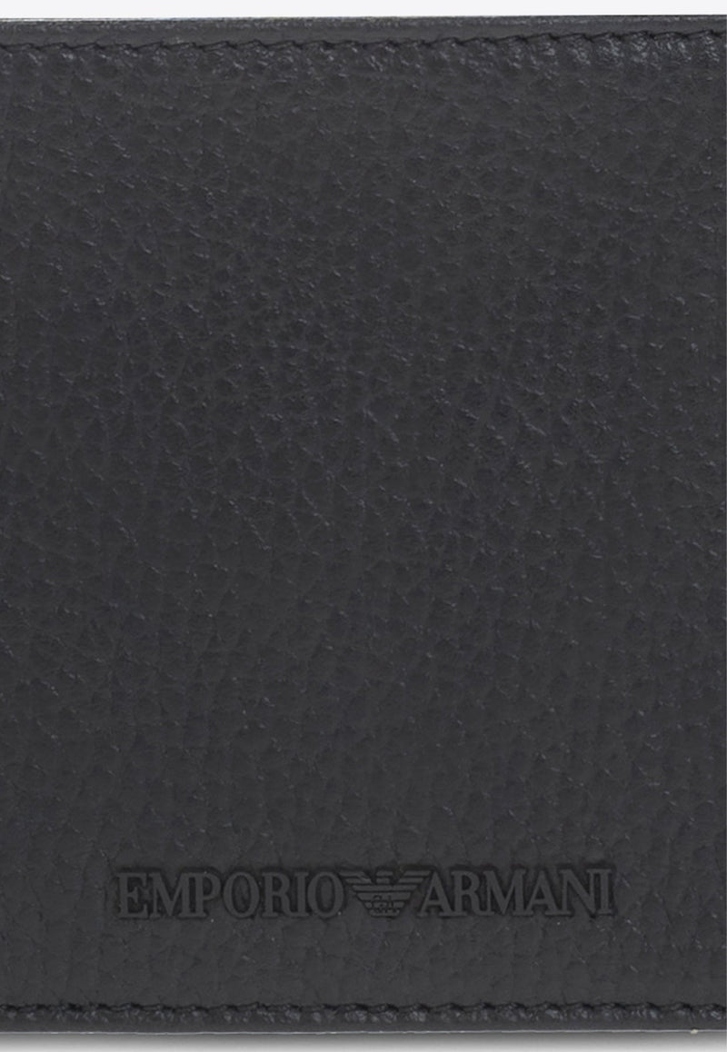 Logo Embossed Bi-Fold Leather Wallet