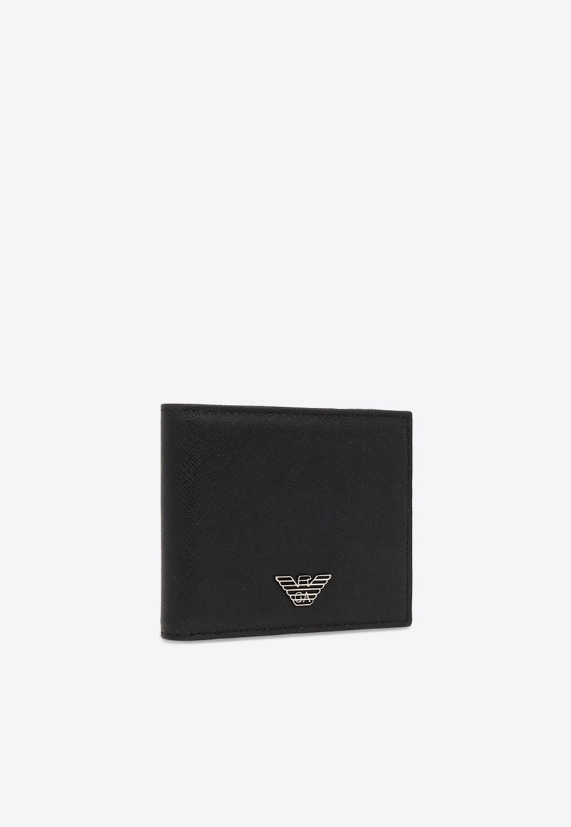 Logo Plaque Leather Bi-Fold Wallet