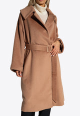 Belted Long-Sleeved Wool Coat