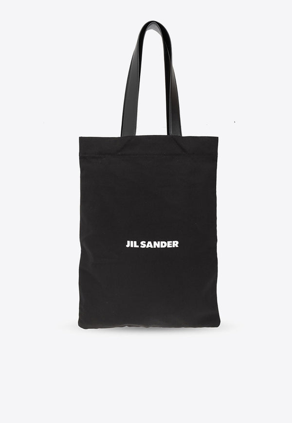 Large Logo Print Flat Tote Bag