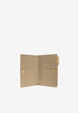 Medium Zip Bi-Fold Wallet in Intrecciato Leather