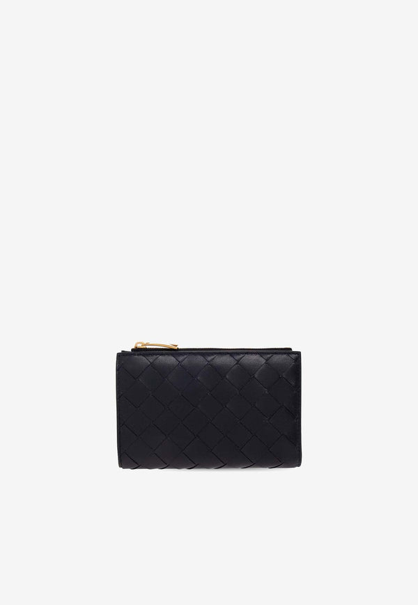 Medium Zip Bi-Fold Wallet in Intrecciato Leather