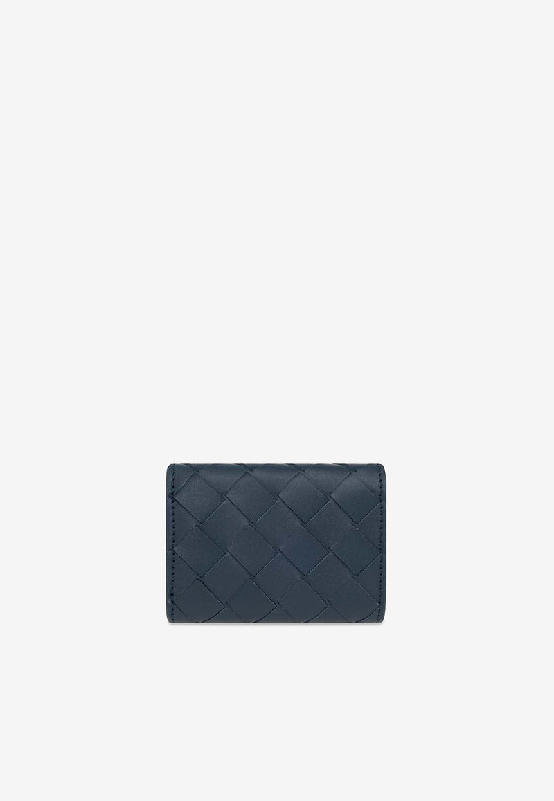 Tiny Tri-Fold Intrecciato Leather Wallet