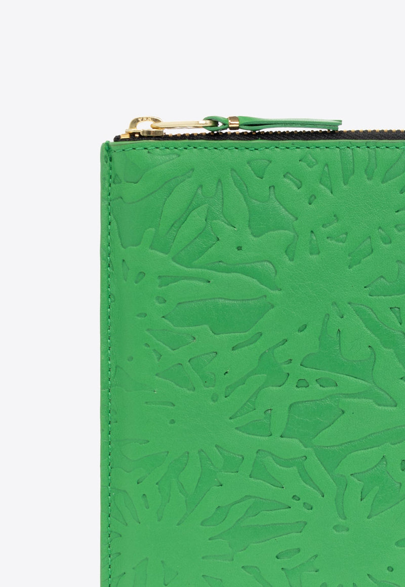 Forest-Embossed Pouch in Leather