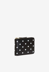 Polka Dot Zip-Around Leather Wallet