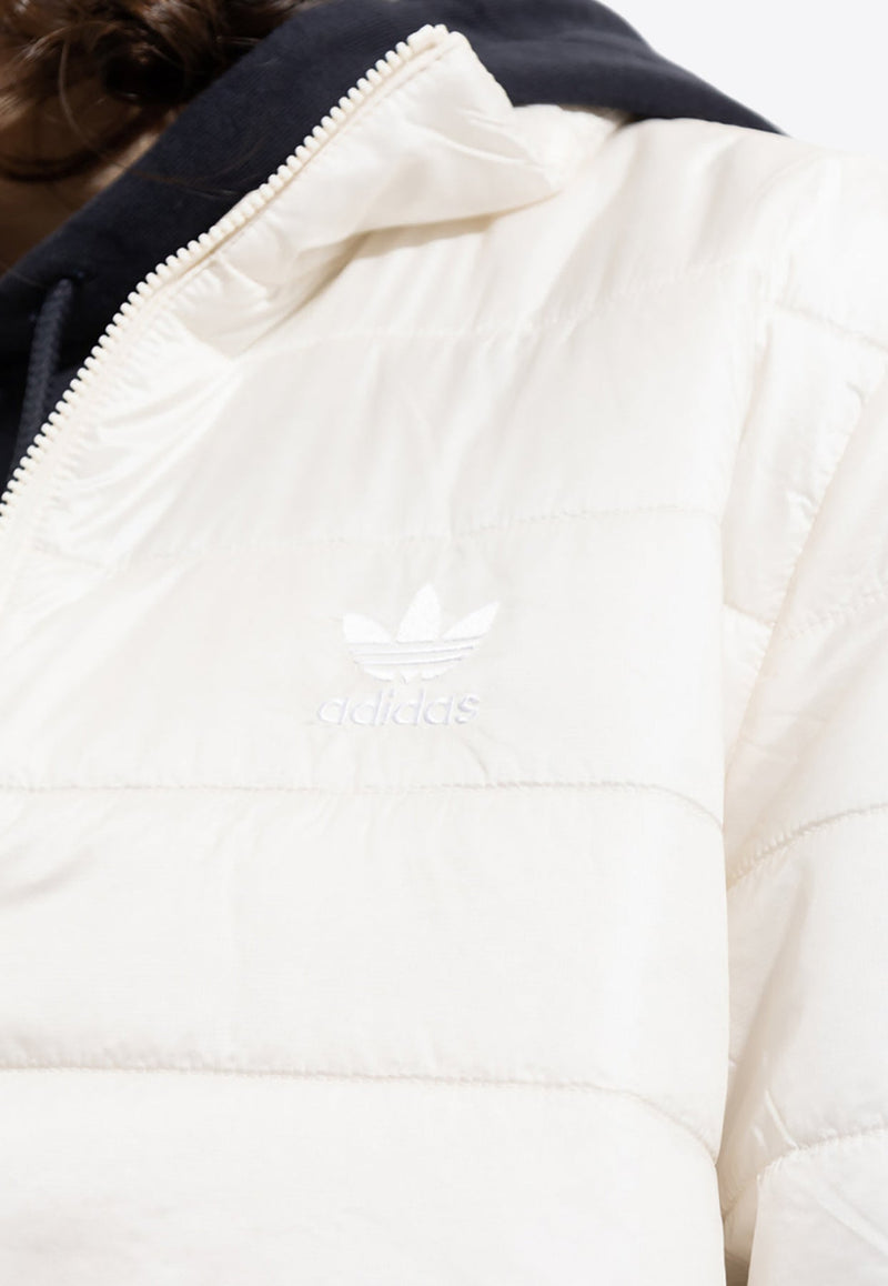 Logo Embroidered Zip-Up Insulated Jacket