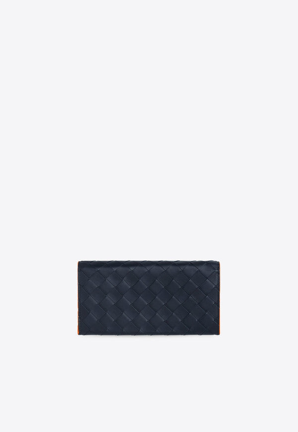 Long Wallet in Intrecciato Leather