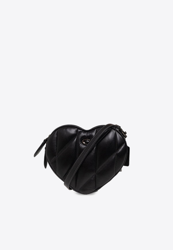 Heart Quilted Leather Crossbody Bag