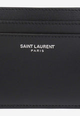 Embossed Logo Cardholder in Calf Leather