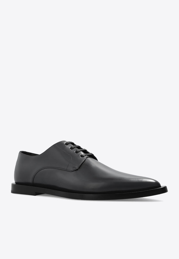 Pointed-toe Leather Derby Shoes