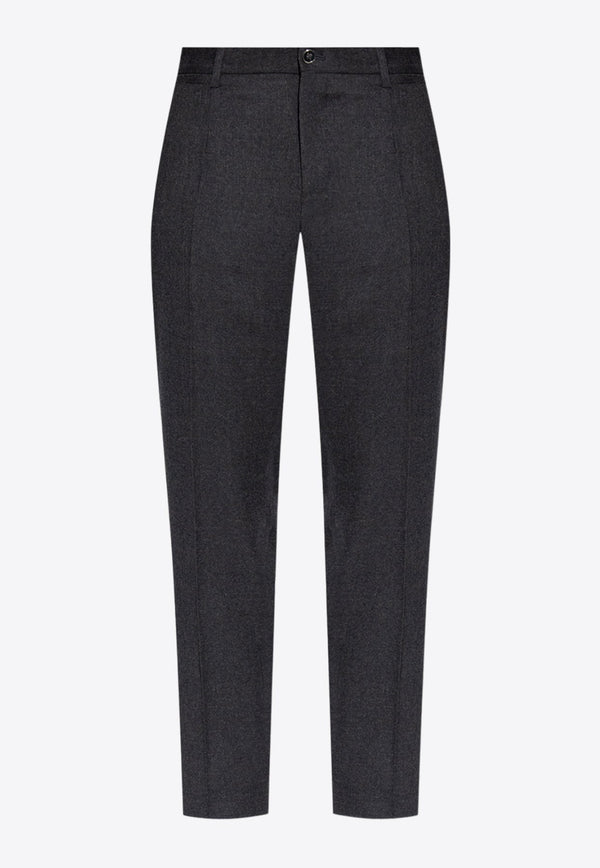 Pleat-Front Wool Tailored Pants