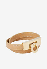 Gancini Double-Twist Leather Bracelet