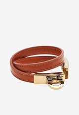 Gancini Double-Twist Leather Bracelet