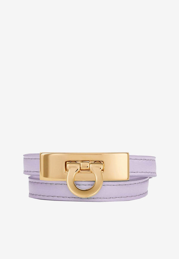 Gancini Double-Twist Leather Bracelet