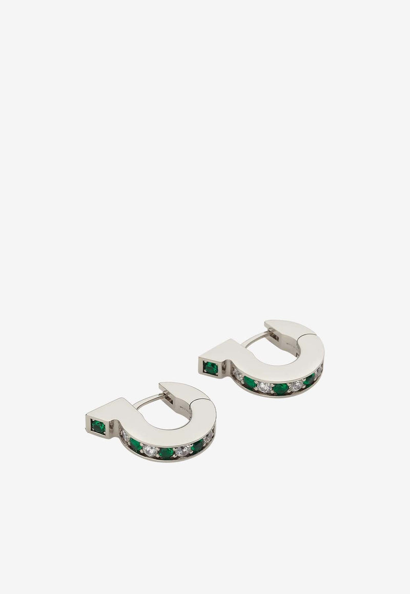 Gancini Crystal Hoop Earrings