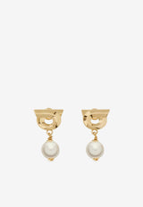 Gancini Pearl Drop Earrings