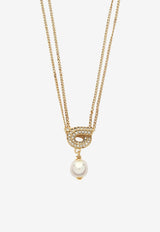 Crystal Embellished Gancini Chain Necklace