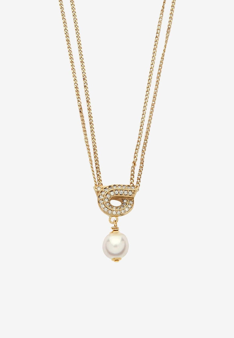 Crystal Embellished Gancini Chain Necklace