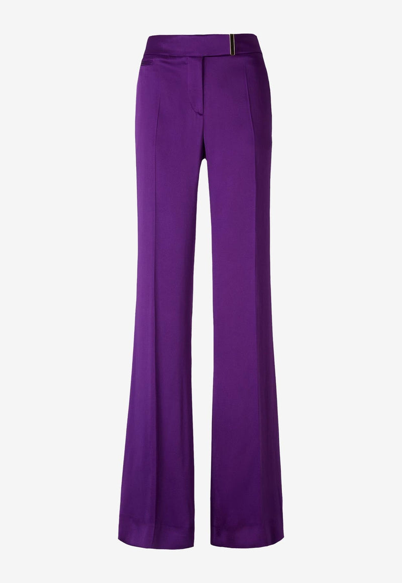 Wide-Leg Satin Pants