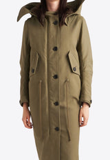 Single-Breasted Long Trench Coat