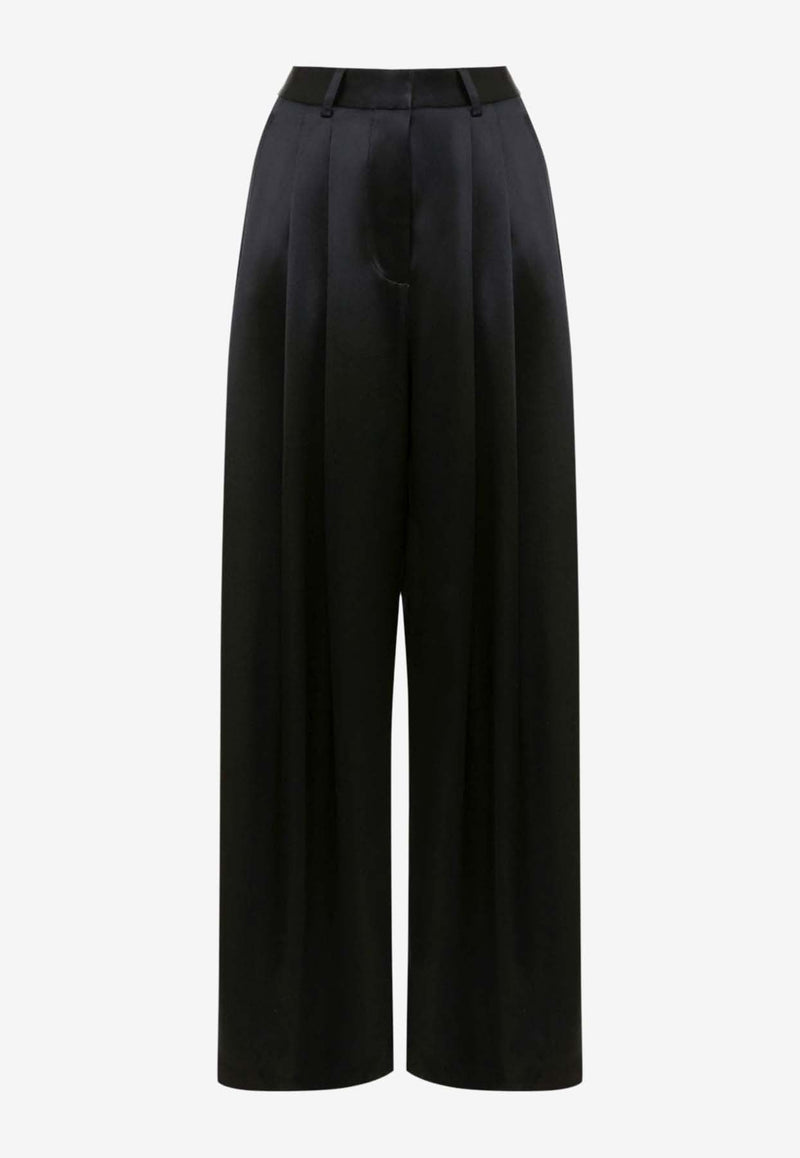 Wide-Leg Pleated Pants