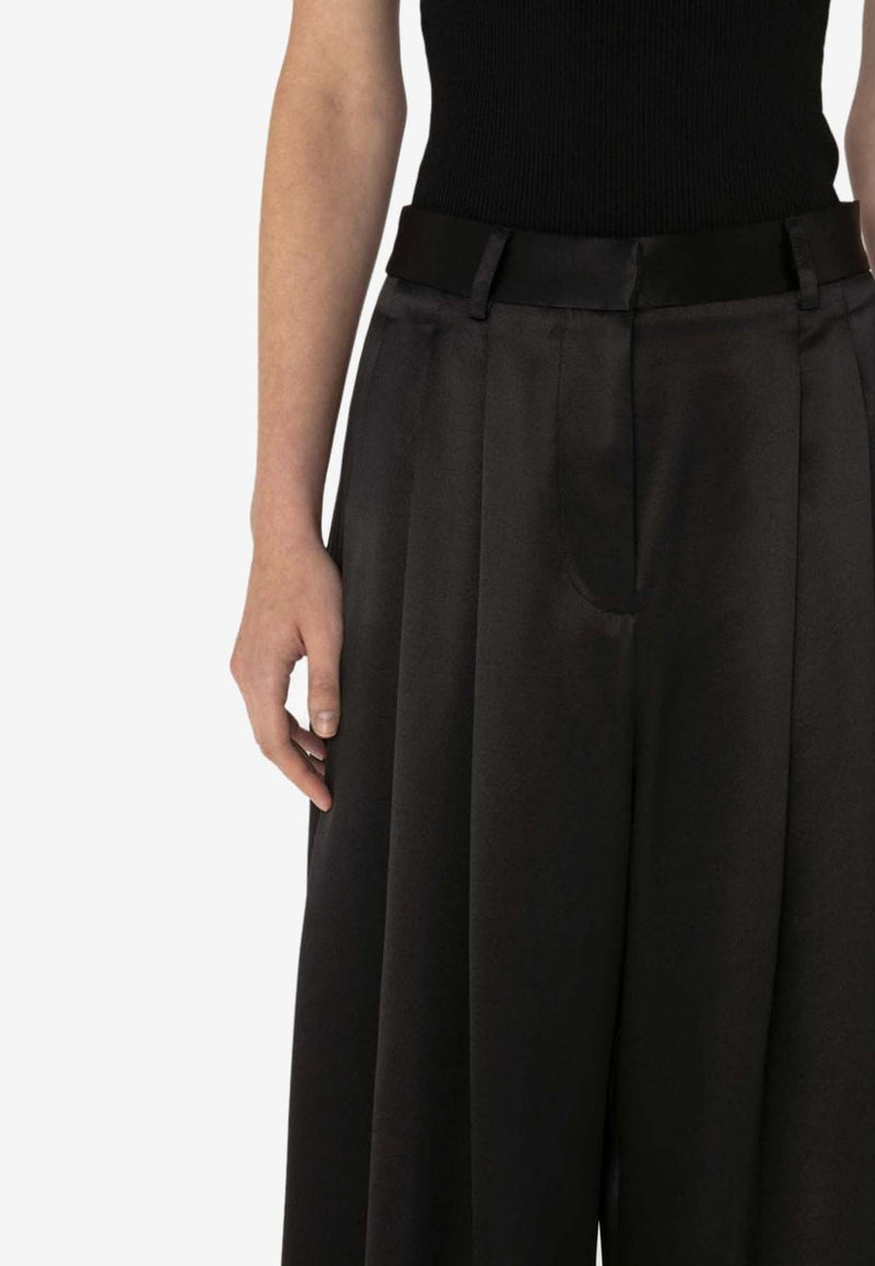 Wide-Leg Pleated Pants