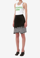 Distressed Crystal-Embellished Skirt