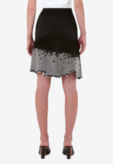 Distressed Crystal-Embellished Skirt