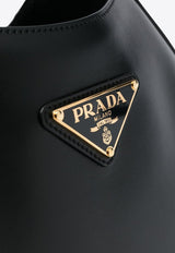 Triangle Logo Leather Shoulder Bag