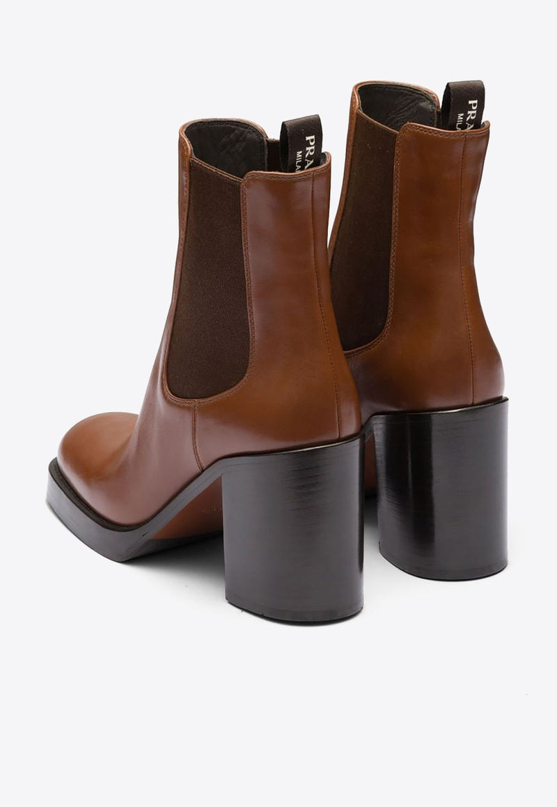 85 Brushed Leather Ankle Boots