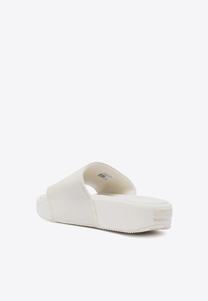 Y-3 Leather Flatform Slides