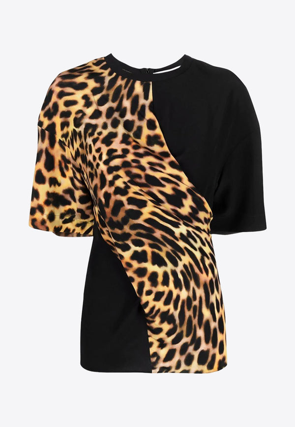Cheetah Print Paneled T-shirt